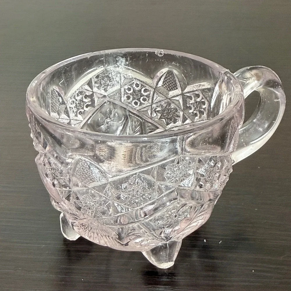 Vintage light purple Depression Glass Footed Punch Cup Pressed Pattern Tea Cup
